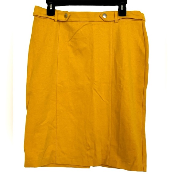 89th+Madison• Mustard Yellow Fall Women’s Midi Skirt, Size L - Picture 1 of 11